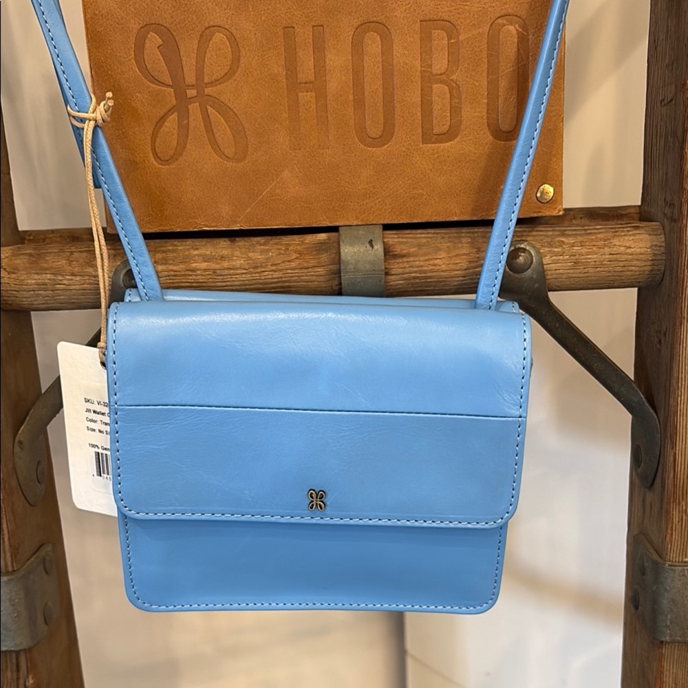 HOBO Sky Blue Leather Crossbody Bag